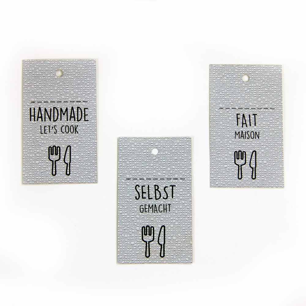 Kartonetiketten, Hangtag "Handmade" Besteck