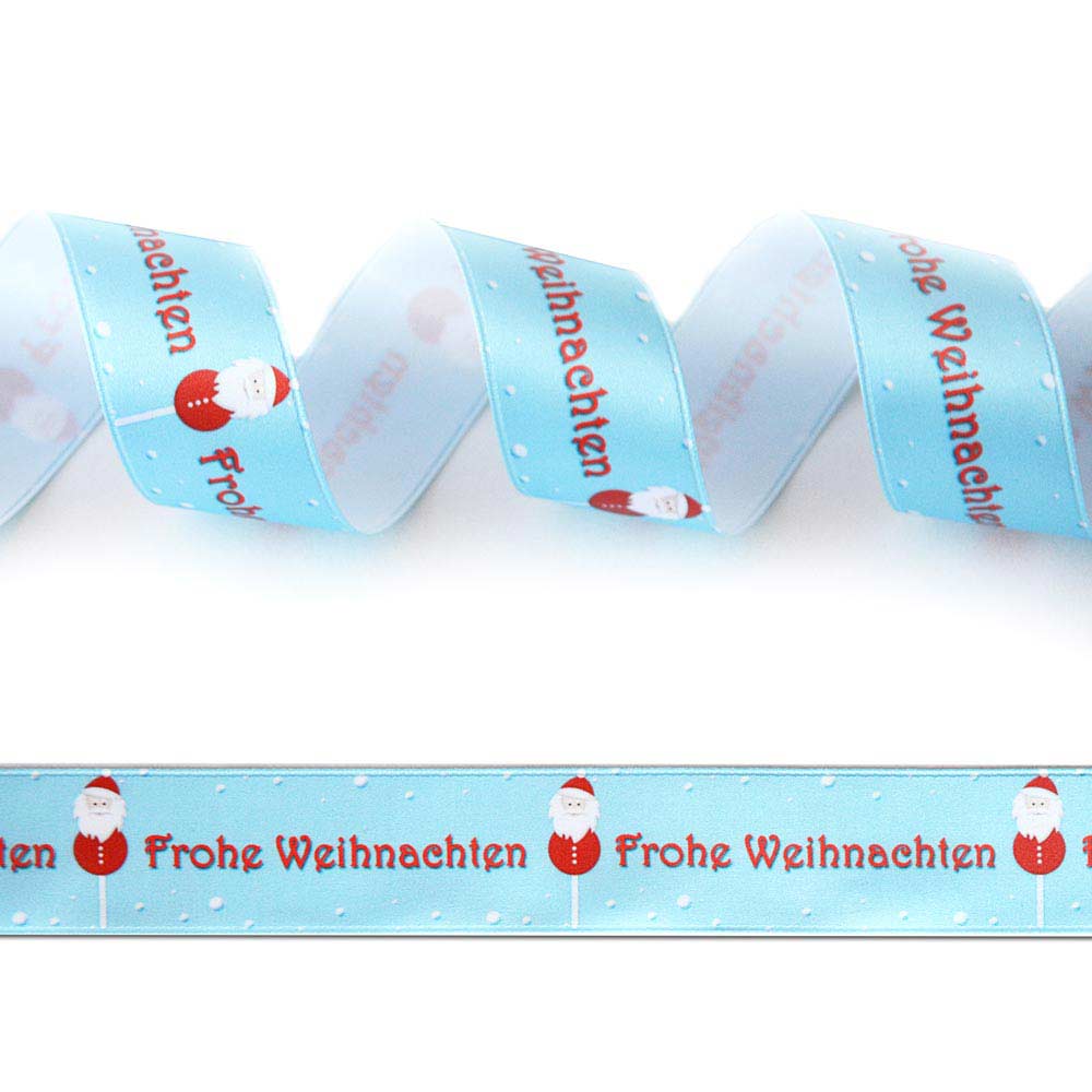 Satin-Geschenkband Frohe Weihnachten 3, Dekoband