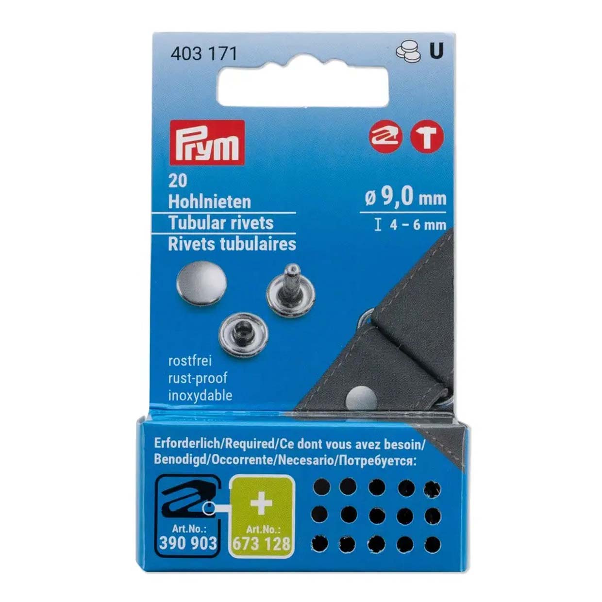 Prym Hohlnieten, 4-6mm, silberfarbig, 20 Stück - 403171 - 403171 namensbaender