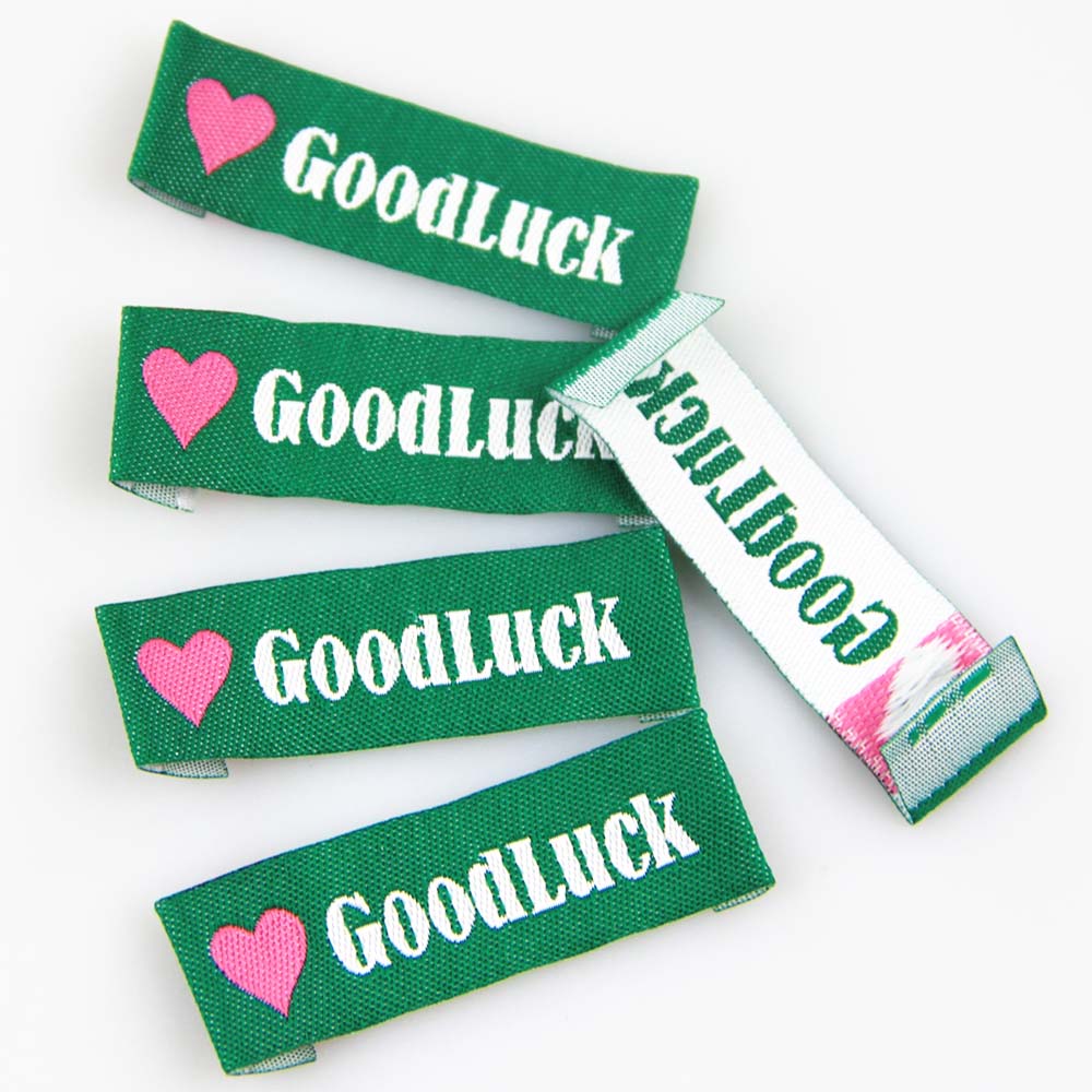 Textiletiketten "Good Luck", Webetiketten