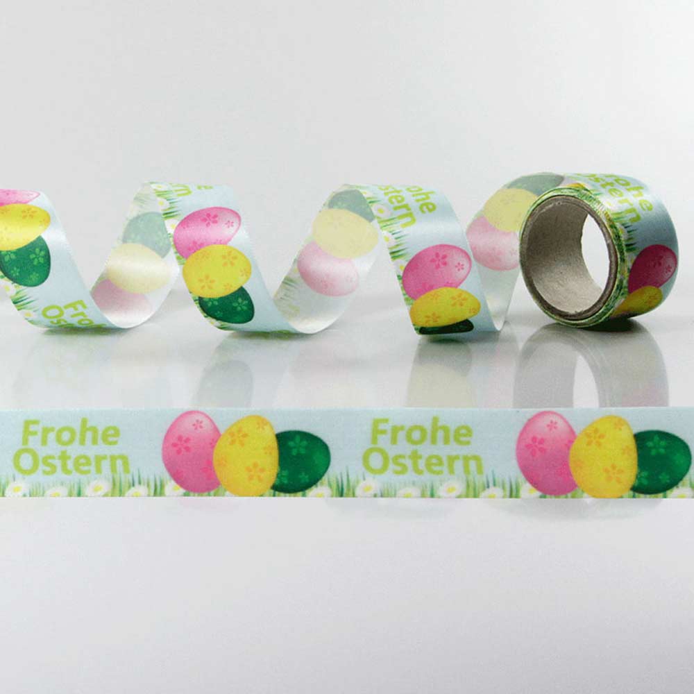 Satin-Geschenkband Frohe Ostern, Dekoband