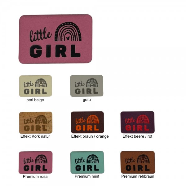 Etiketten aus Kunstleder Motiv "little GIRL"